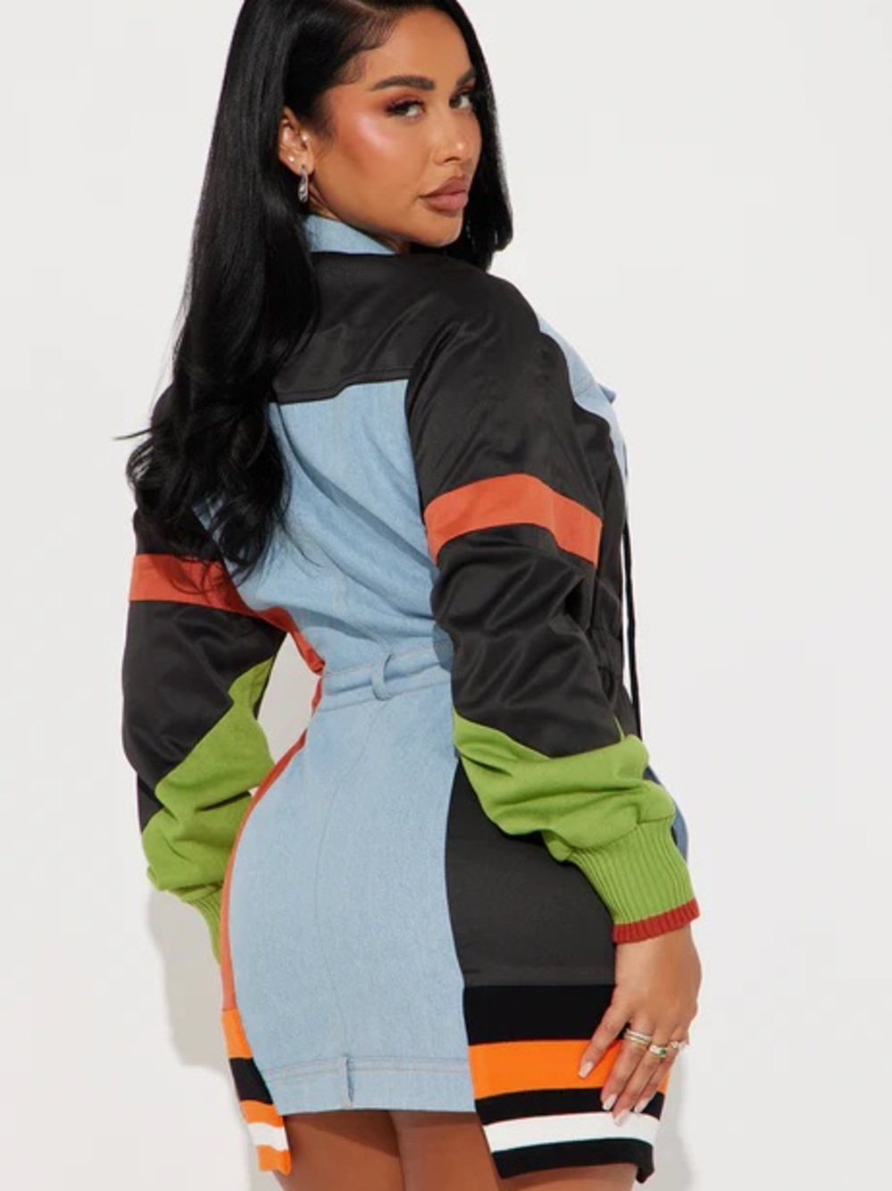 Sonic Zoom Denim Mini Dress -
Black/combo - Picture 2 of 6